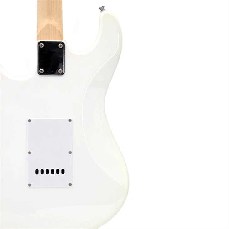 Beginner White Electric Guitar Solid Bass Wood Electric Guitar
